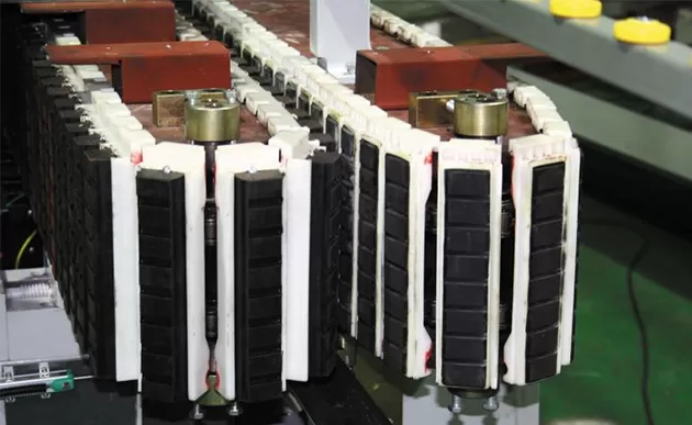 Tipo de corrente de máquina de moagem de borda de vidro vertical