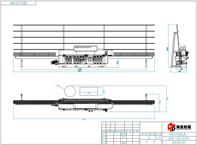 HSE-11S de máquina de afiação de linha reta de vidro