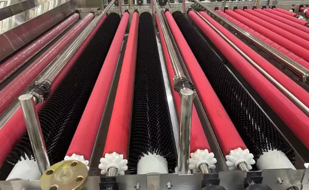 Seção de lavagem e secagem da máquina de lavar de vidro