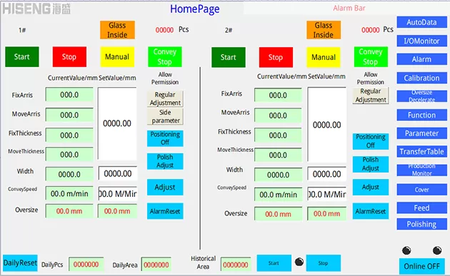 Linha reta máquina de borda dupla sistema de processamento de vidro inteligente