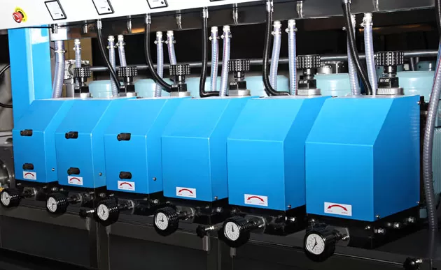 Tanque de água com sistema de filtragem de vidro redondo duplo máquina de afiação de linha reta